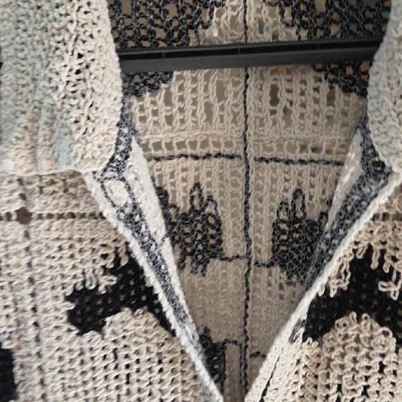 Black and Cream Crochet Cardigan POL - Picture 5 of 6